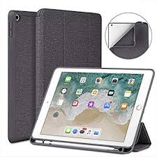 Amazon Com Soke New Ipad 9 7 2018 2017 Case With Pencil Holder Smart Ipad Case Trifold Stand With Shockproof Soft Tpu Back Ipad Case Ipad Cover Pencil Holder