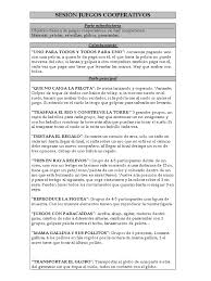 Propuesta práctica de juegos cooperativos en educación física. Sesion Juegos Cooperativos Voleibol Deportes