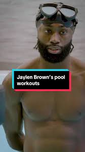 Jaylen Brown could talk all day about working out in the water.