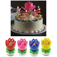 Paper party stores candle magic birthday candles black candles crafts. 1 X Lotus Flower Musical Birthday Candle Rotating Spin Magic Cake Topper Party Walmart Com Walmart Com
