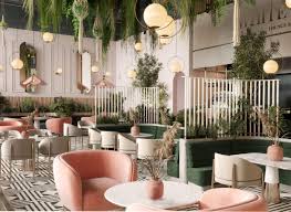 There can be used all types of signs, menus, plants and other typical decorative items. White Garden Restaurant And Lounge In Ri Visualization