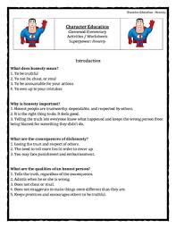 The other students have to guess the adverb. Honesty Worksheet Teachers Pay Teachers