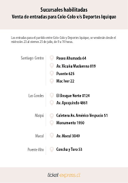 Leonel herrera , luis hormazábal , alejandro hisis c. Sucursales Chilexpress Habilitadas Para Venta De Entradas Partido Colo Colo Vs Deportes Iquique Miercoles 23 Al Viernes Venta De Entradas 25 De Julio Viernes