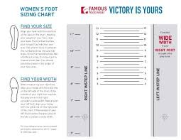 Wide Womens Foot Sizing Chart Famous Footwear