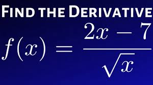 Derivative Of F X 2x 7 Sqrt X In 2020 Math Videos Math F X
