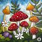 Mini Mushroom Medley Acrylic on Canvas