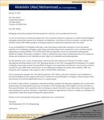 Construction Project Manager Cover Letter Sharon Graham