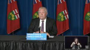 Ontario will allow the reopening of golf courses, basketball courts ontario premier doug ford reacts to a question during a press conference at the legislature in toronto, thursday, may 13, 2021. Vqqapiopqkem5m