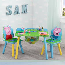 Delta Children Peppa Pig Kids 3 Piece Square Table And Chair Set Toddler Playroom Furniture Kids Table Chair Set Kids Table And Chairs