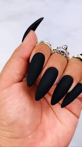 Ready To Ship Press On Nails Black Nails Matte Nails Matte Black Nails Stiletto Nails Designs Stiletto Nails