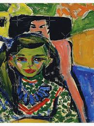 Impression rigide for Sale avec l'œuvre « Franzi devant une chaise  sculptée-Ernst Ludwig Kirchner » de l'artiste LexBauer