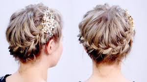 Hair inspiration is when we go crazy over chic wedding hairstyles for long hair. Super Cute French Braided Crown Updo For Short Hair Milabu Youtube Short Hair Updo Braided Crown Hairstyles Short Hair Styles