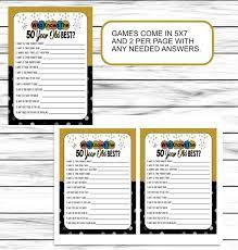 50 ways to leave your brother 50. 50th Birthday Party Games How Well Do You Know The 50 Year Etsy 50th Birthday Party Games 50th Birthday Party Birthday Party Games