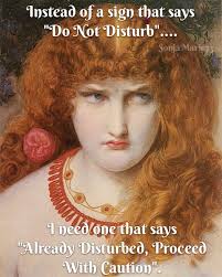 Frederick Sandys (born May 1 1829) painted ancient Greek women looking  scary, notably Medea (not reproduced here: look her up), but also Berenice  cutting her hair, a petulant Helen of Troy (top