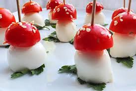 Funghetti Finger Food Con Pomodorini E Mozzarella Ricetta Ricette Pomodorini Cibo