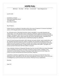 Experience plays a vital role during the application process. Elementary Teacher Cover Letter