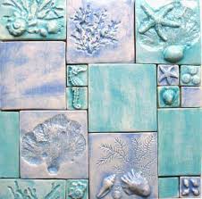 Sea Life And Nautical Custom Ceramic Tiles Beachy Decor Decor Shell Tiles