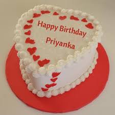 Happy Birthday Cake Images With Name Priyanka Happy Birthday White Chocolate Cake With Name Chocolate Cake With Name Cake Name Online Birthday Cake