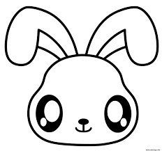 Comment faire un nuage trop mignon. Coloriage Lapin Kawaii Facile Maternelle Dessin Lapin A Imprimer
