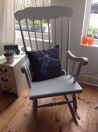 Vintage Shabby Cinch Paris Grey Painted Annie Sloan Rocking Nursing Chair Diy Home Decor Wooden Rocking Chairs Painted Rocking Chairs
