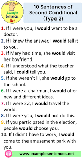 10 Sentences Of Second Conditional Type 2 Second Conditional Examples Example Sentence In 2020 Learn English Vocabulary Learn English Words English Vocabulary Words