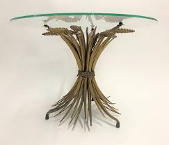 Model at chez chanel, photo by hatami, 1965. Vintage Gilt Metal Sheaf Of Wheat Coco Chanel Side Table 103995