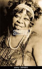 GERTRUDE 'MA' RAINEY (1886-1939) American blues singer in a Paramount Race  Records advert in 1927 Stock Photo