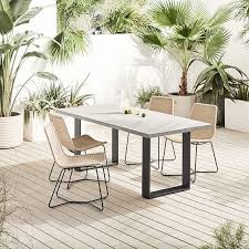 Concrete Outdoor 72 Dining Table Slope Dining Chair Set In 2020 Concrete Outdoor Dining Table Concrete Dining Table Dining Table