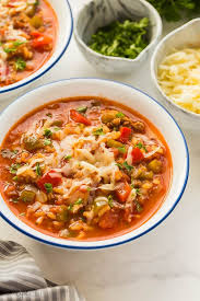 This Stuffed Pepper Soup Is A Flavorful Healthy Soup Recipe That S Loaded With Italian Sausage For Even Mor Soup Recipes Stuffed Peppers Healthy Soup Recipes