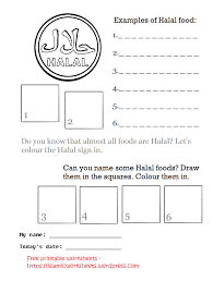 halal food 3 islamic worksheets for children