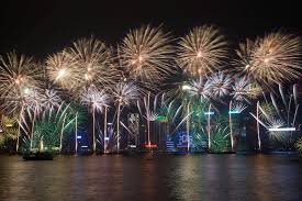 New Year S Eve Around The World Victoria Harbour National Day Holiday Scenery