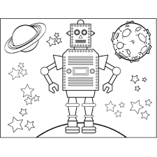 My point that first and foremost, coloring in is a fun. Robot And Stars Coloring Page Space Coloring Pages Star Coloring Pages Coloring Pages