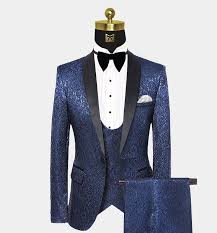 Check out our navy blue suit selection for the very best in unique or custom, handmade pieces from our men's suits shops. Navy Blue Tuxedo With Black Lapel Gentleman S Guru