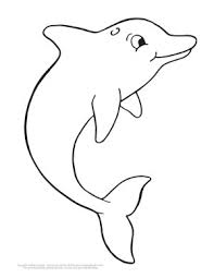 Three dolphins playing and jumping out of the water with a crab and an octopus. Dolphin Coloring Pages Easy Peasy And Fun