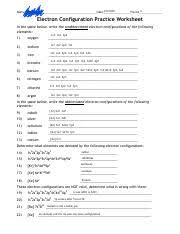 Electron configuration worksheet answers pogil worksheets for from electron configuration practice worksheet answer key, source: Chemstry Pdf 8 Aide Rincon Name Date Period Electron Configuration Practice Worksheet In The Space Below Write The Unabbreviated Electron Course Hero