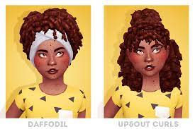 Naevys Sims Curly Hair Conversion Kids Version Imvikai Daffodil And Peony Hair Leeleesims1 Up Out Curls A Sims 4 Curly Hair Curly Hair Styles Sims Hair