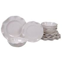 Gibson elite 16 piece dinnerware set, service for 4 abchomecollection wayfair north america $ 82.99. White Beaded Dinnerware Wayfair