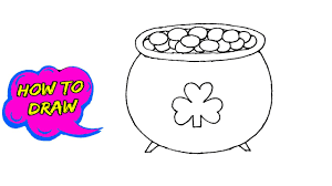 In irish mythology, small creatures called leprechauns are said to hoard pots of gold. How To Draw A Pot Of Gold St Patrick S Day Drawings Youtube