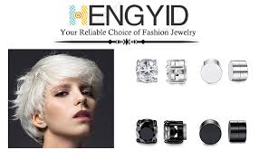 Amazon.com: HENGYID 4 Pairs Stainless Steel Magnetic Stud Earrings for Men  Women CZ Magnet Non Pierced Clip On Earrings Set 6MM: Clothing, Shoes &  Jewelry