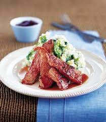 Gammon Steaks With Colcannon And Redcurrant Sauce Recipe Delicious Magazine Recipe Gammon Steak Steak Dinner Recipes Steak Dinner