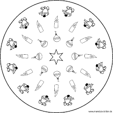 Mandala Weihnachten Glocken Kerzen Und Christbaumkugeln
