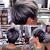 Short Pixie Cut Short Black Hair With Silver Highlights