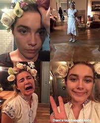 🖼️ Florence Pugh dressing up as her own Midsommar character for Halloween.