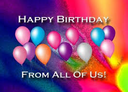 Let us all be grateful to our lord for blessing you with such a charming and youthful life. Happy Birthday From All Of Us Bright Balloons Card Happy Birthday Balloons Birthday Greetings Birthday Greeting Cards