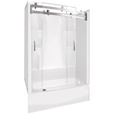 Home depot bathtub shower inserts. Delta Classic 400 Curve 30 In X 60 In X 80 In Bath And Shower Kit With Right Hand Drain In White Bvs400crw The Home Depot Shower Kits Shower Tub Bath And Shower