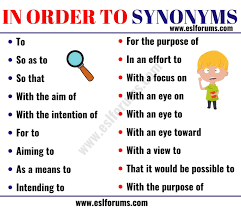 In Order To Synonym 18 Synonyms For In Order To With Examples Esl Forums Essay Writing Skills Essay Writing Help Vocabulary Words