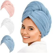 EDB 3 Pack Luxurious Hair Turban Towel Wrap 100% Cotton