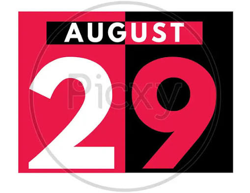 Image of August 29 . Flat Modern Daily Calendar Icon .Date ,Day, Month  .Calendar For The Month Of August-VB420227-Picxy