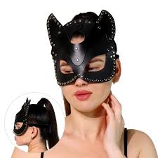 Leather Cat Mask: Cosplay Rave Accessory