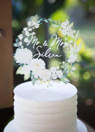 Wedding Cake Topper Floral Wreath Mr Wedding Cake Toppers Cake Toppers Wedding Cake Toppers Unique